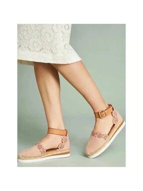 See By Chloe Glyn Suede Espadrille Cipria Color Size 8 Boho Cottage Feminine